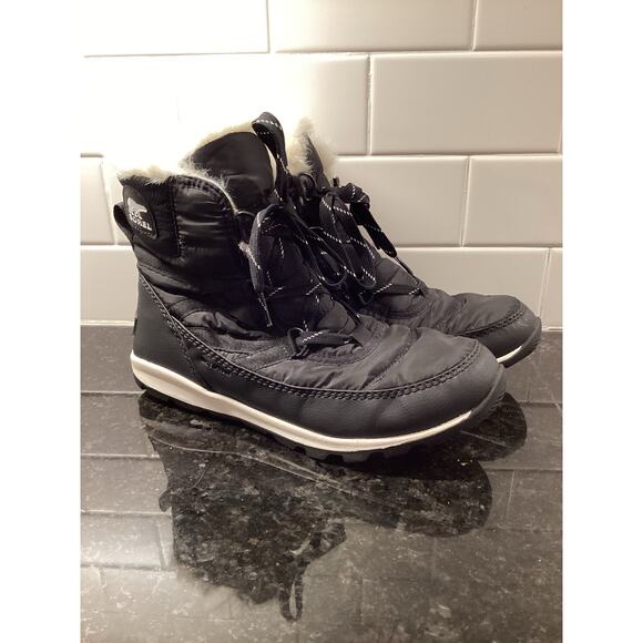 Sorel Women's Whitney Short Lace Up Waterproof Winter Boots Black Size 8.5 - Picture 2 of 9